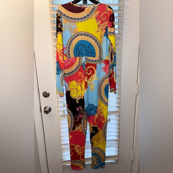 Designer-Inspired Baroque Print Jumpsuit – Size 2X - Picture 6 of 11
